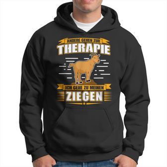 Andere Gehen Zur Therapie Ich Gehe Zu Meinen Ziegen Black Hoodie - Seseable