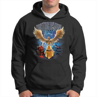 Angels Fighting Demons Good Vs Evil Hoodie - Monsterry CA