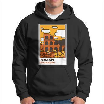 Anicent Roman Empire & Cute Cartoon Rome Colosseum Hoodie - Thegiftio UK