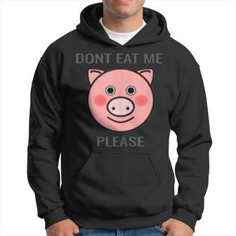 Animal Lover Distressed Text Don't Eat Me Pig Hoodie - Monsterry AU