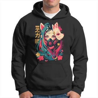 Anime Manga Cyberpunk Aesthetic Techwear Harajuku Kitsune Sudadera - Regaloses