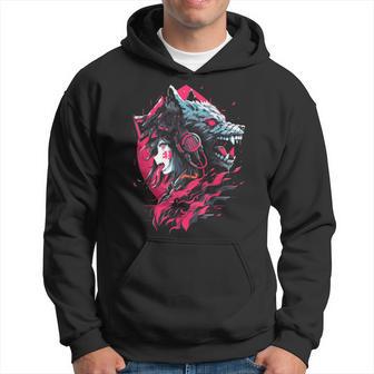 Anime Manga Cyberpunk Aesthetic Techwear Harajuku Wolf Sudadera - Regaloses