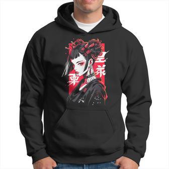 Anime Manga Cyberpunk Aesthetic Techwear Harajuku Punk Black Hoodie - Seseable