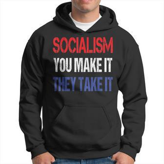 Anti-Socialism Saying Red White Blue Capitalist Hoodie - Monsterry CA