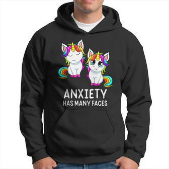 Anxiety Has Many Faces Unicorn Anxiety Has Many Faces Hoodie - Monsterry