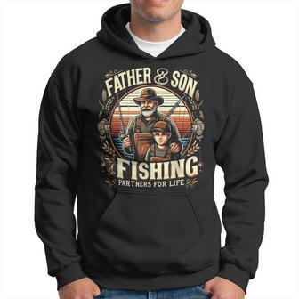 Apparel Dad And Son Fishing Partners For Life Fathers Day Hoodie - Seseable