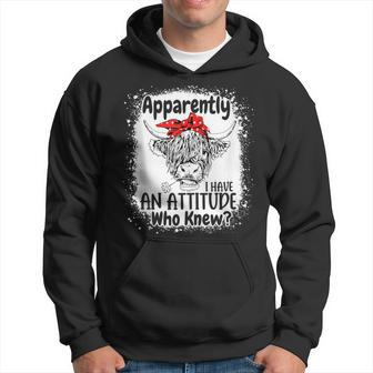 Apparently I Have An Attitude Who Knew Bleached Highland Cow Hoodie - Monsterry DE