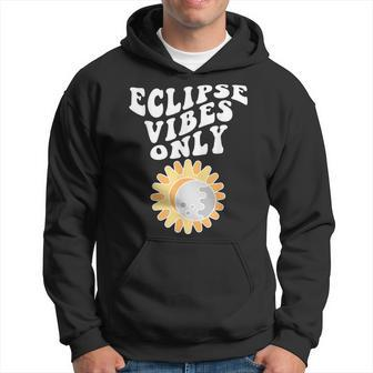 April 8 2024 Eclipse Vibes Only Cute Retro Solar Eclipse Hoodie - Seseable
