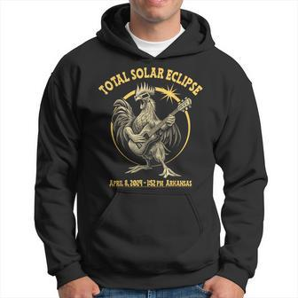 April 8 2024 Total Solar Eclipse In Arkansas Guitar Rooster Hoodie | Mazezy