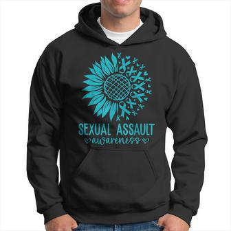 In April We Wear Teal Sexual Assault Awareness Month Hoodie - Monsterry