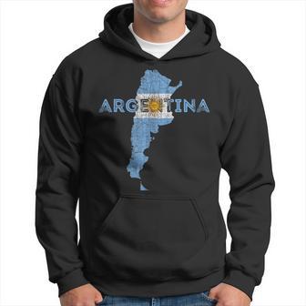 Argentinian Map And Flag Souvenir Distressed Argentina Hoodie - Monsterry CA