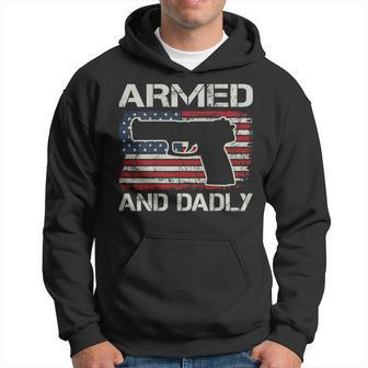 Armed And Dadly Fathers Day Gun Owner Dad On Back Hoodie - Monsterry CA