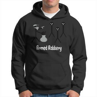 Armed Robbery Robber Stick Figure Stick Man Printed Hoodie - Monsterry UK