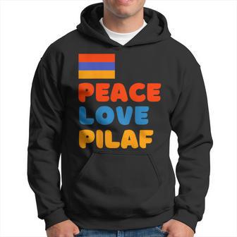 Armenian Flag Peace Love Pilaf Armenian Rice Lover Food Hoodie - Monsterry