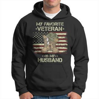 Army Veterans Day My Favorite Veteran Is My Husband Hoodie - Seseable