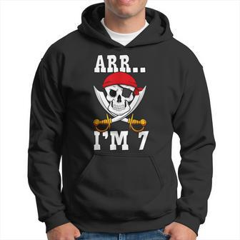 Arr I'm 7 Pirate Themed 7Th Birthday Party Boy Captain Hoodie - Monsterry UK