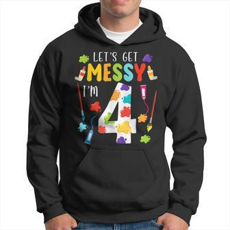 Art Painting 4Th Birthday Artist 4 Years Old Party Theme Hoodie - Monsterry DE