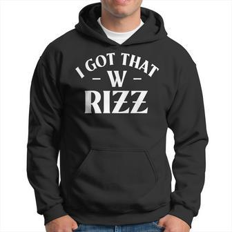 Ask Me About My Rizz I Got That W Rizz Ironic Meme Hoodie - Thegiftio UK