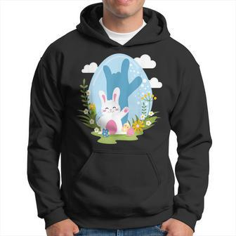 Asl Easter Bunny Reflection I Love You Hand Sign Language Hoodie - Monsterry DE