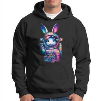 Astronaut Bunny Easter Day Rabbit Usa Outer Space Hoodie - Seseable