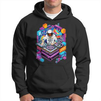 Astronaut Dj Djing In Space Edm Cool Graphic T Hoodie - Monsterry