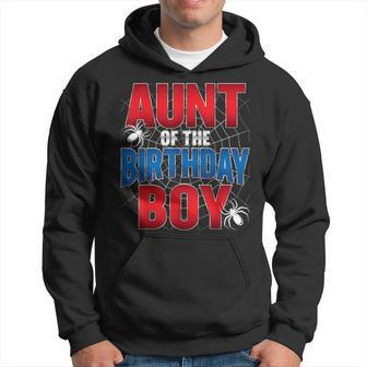 Aunt Of The Birthday Boy Costume Spider Web Birthday Party Hoodie - Monsterry UK