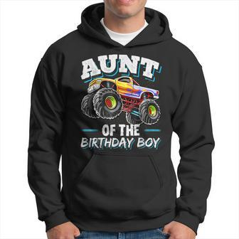 Aunt Of The Birthday Boy Monster Truck Birthday Party Hoodie | Mazezy