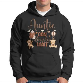 Auntie Can Bearly Wait Bear Gender Neutral Boy Baby Shower Hoodie - Seseable