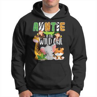 Auntie Of The Wild One Zoo Theme Birthday Safari Animals Hoodie - Monsterry