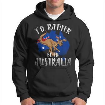 Australia Flag Id Rather Be In Australia Kangaroo Australia Hoodie - Thegiftio UK