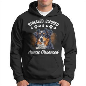 Australian Shepherd Stressed Blessed Aussie Lustig Besitzer Hoodie - Seseable
