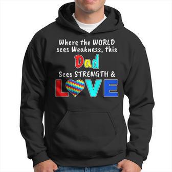 Autism Awareness Dad Strength Love Hoodie - Monsterry