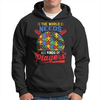Autism Baseball The World Needs All Kinds Of Players Hoodie | Mazezy