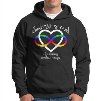 Autism Kindness Is Cool Autism Infinity Heart Rainbow Hoodie - Seseable