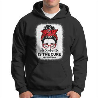 Autism Red Instead Acceptance Not Awareness Redinstead Hoodie - Seseable