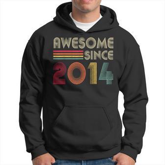 Awesome Since 2014 8Th Birthday Retro Hoodie - Thegiftio UK