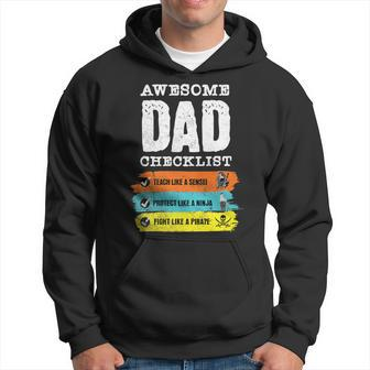 Awesome Dad Checklist Hilarious Geeky Hoodie - Monsterry UK