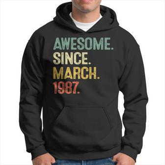 Awesome Since March 1987 37Th Birthday 37 Year Old Men Hoodie - Monsterry DE