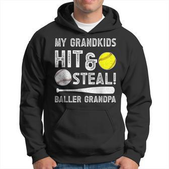 Baller Grandpa Softball Baseball Grandpa Hoodie - Monsterry UK