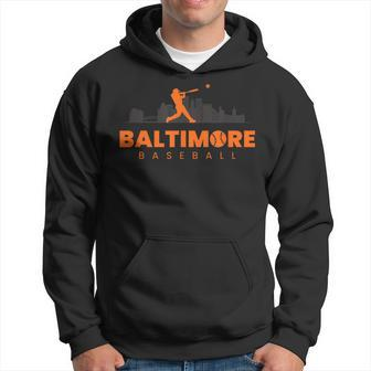 Baltimore Baseball Minimalist City Skyline Baseball Lover Hoodie - Monsterry DE