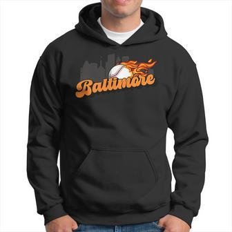 Baltimore Baseball Vintage Player Retro Baseball Lover Hoodie - Monsterry UK