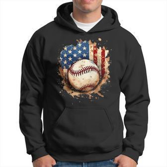Baseball 4Th Of July Usa American Flag Boys Patriotic Hoodie - Thegiftio UK