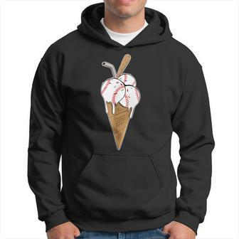 Baseball Ice Cream Sports Lover Ice Cream Cone Hoodie - Monsterry CA