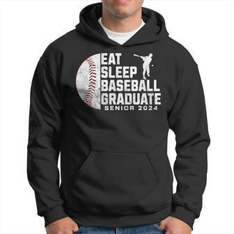 Baseball Player Senior 2024 Graduation Eat Sleep Grad Hoodie - Thegiftio UK