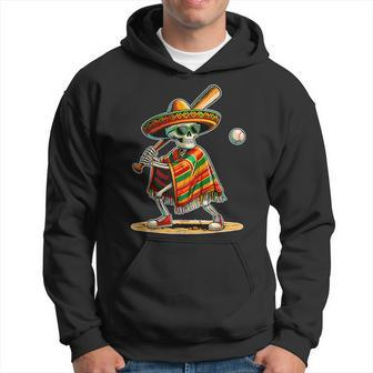 Baseball Skeleton Mexican Sombrero Cinco De Mayo Hoodie - Seseable