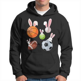 Basketball Baseball Football Soccer Sports Easter Bunny Hoodie - Seseable