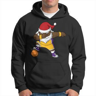 Basketball Black Dabbing Santa Claus African American Hoodie - Monsterry UK