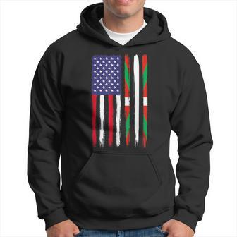 Basque Roots Half American Flag Patriotic Basque Hoodie - Monsterry UK