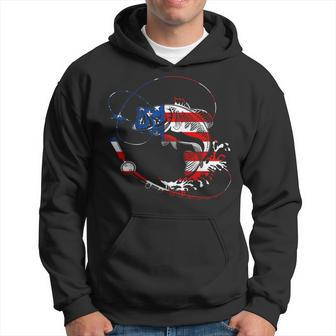 Bass Fishing Fish American Flag Patriotic Fourth Of July Hoodie - Monsterry AU
