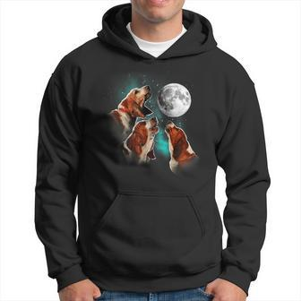 Basset Hound Howling At The Moon Basset Hound Hoodie - Monsterry